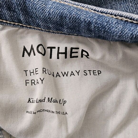 MOTHER Flare Jeans 29 Blue The Runaway Step Fray Kiss & Make Up Boho Stretch - Picture 3 of 12